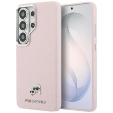 Samsung Galaxy S26 Ultra Karl Lagerfeld Saffiano KC Metal Logo MagSafe dėklas – rožinis