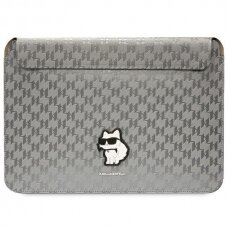 Originalus dėklas Karl Lagerfeld Saffiano Monogram Choupette KLCS14SAKHPCG 14  Laptop Case - Sidabrinis