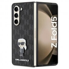 Karl Lagerfeld Saffiano Monogram Ikonik Pin dėklas skirtas Samsung Galaxy Z Fold 5 - Juodas