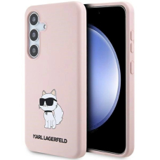 Karl Lagerfeld Silikoninis Choupette Dėklas skirtas Samsung Galaxy S24+ - Rožinis