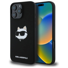 Karl Lagerfeld Silikoninis Choupette Head Print MagSafe iPhone 16 Pro Dėklas - Juodas