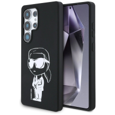 Karl Lagerfeld Silikoninis Graffiti Ikonik Printed Logo MagSafe Dėklas skirtas Samsung Galaxy S25 Ultra - Juodas
