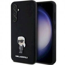 Dėklas Karl Lagerfeld Silicone Ikonik Metal Pin case for Samsung Galaxy S23 FE - Juodas