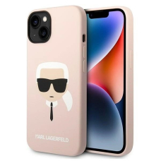 Karl Lagerfeld Silikoninis Karl`s Head Dėklas skirtas iPhone 14 / 15 / 13 6.1&quot; - Rožinis