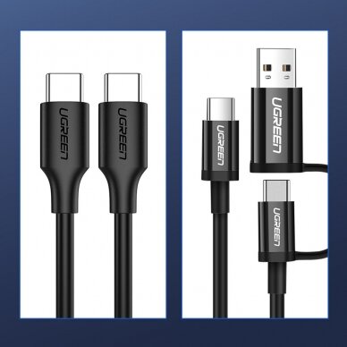 Kabelis Ugreen USB Type C 3A 1m Juodas (US286) 11