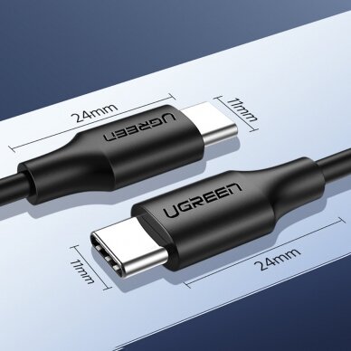 Kabelis Ugreen USB Type C 3A 1m Juodas (US286) 12