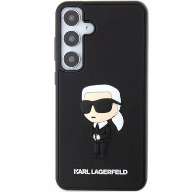 Karl Lagerfeld 3D Rubber Ikonik dėklas Samsung Galaxy S24 - Juodas 2 Karl Lagerfeld 3D Rubber Ikonik dėklas Samsung Galaxy S24 - Juodas 2