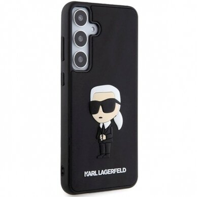 Karl Lagerfeld 3D Rubber Ikonik dėklas Samsung Galaxy S24 - Juodas 3 Karl Lagerfeld 3D Rubber Ikonik dėklas Samsung Galaxy S24 - Juodas 3