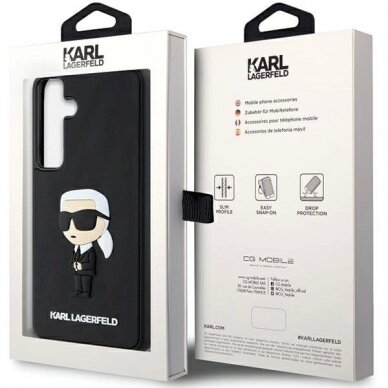 Karl Lagerfeld 3D Rubber Ikonik dėklas Samsung Galaxy S24 - Juodas 7 Karl Lagerfeld 3D Rubber Ikonik dėklas Samsung Galaxy S24 - Juodas 7