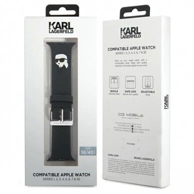 Apyrankė Karl Lagerfeld 3D Rubber Karl Head strap for Apple Watch 38/40/41mm - Juodas 3 Apyrankė Karl Lagerfeld 3D Rubber Karl Head strap for Apple Watch 38/40/41mm - Juodas 3