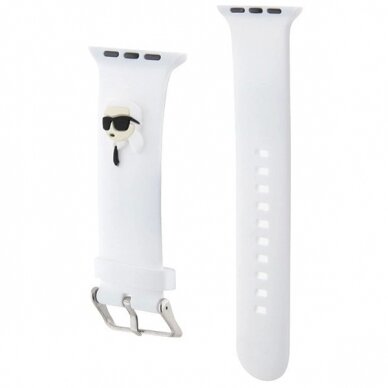 Karl Lagerfeld 3D Rubber Karl Head Apyrankė Apple Watch 42/44/45/49mm - baltas 2 Karl Lagerfeld 3D Rubber Karl Head Apyrankė Apple Watch 42/44/45/49mm - baltas 2