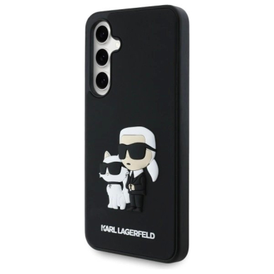 Samsung Galaxy S24 FE Karl Lagerfeld 3D Rubber Karl&Choupette dėklas - juodas 1