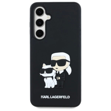 Samsung Galaxy S24 FE Karl Lagerfeld 3D Rubber Karl&Choupette dėklas - juodas 2