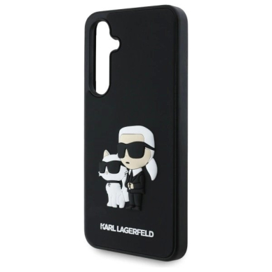 Samsung Galaxy S24 FE Karl Lagerfeld 3D Rubber Karl&Choupette dėklas - juodas 4