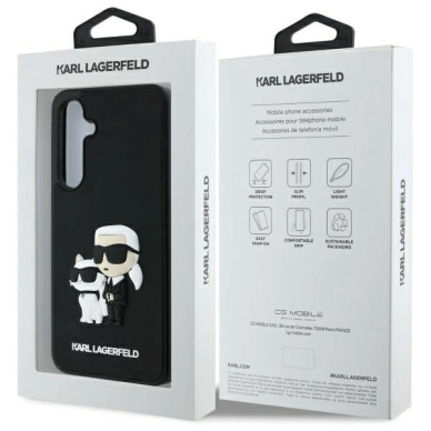 Samsung Galaxy S24 FE Karl Lagerfeld 3D Rubber Karl&Choupette dėklas - juodas 6
