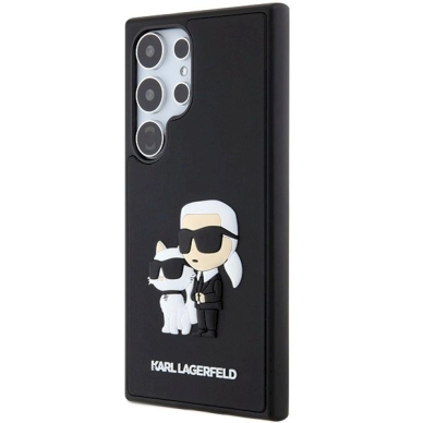 Samsung Galaxy S24 Ultra Karl Lagerfeld 3D Rubber Karl & Choupette dėklas – juodas 1