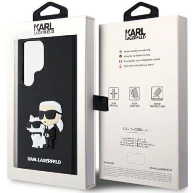 Samsung Galaxy S24 Ultra Karl Lagerfeld 3D Rubber Karl & Choupette dėklas – juodas 7