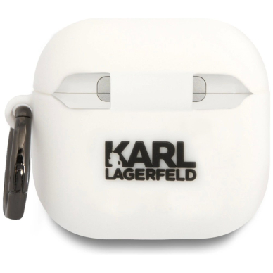 AirPods 4 Karl Lagerfeld 3D Silicone NFT dėklas - baltas 1