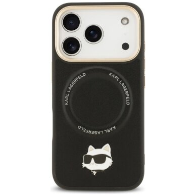 iPhone 17 Pro Karl Lagerfeld Big Strap Choupette Metal Logo MagSafe dėklas – juodas 2 iPhone 17 Pro Karl Lagerfeld Big Strap Choupette Metal Logo MagSafe dėklas – juodas 2