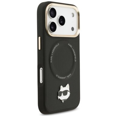 iPhone 17 Pro Karl Lagerfeld Big Strap Choupette Metal Logo MagSafe dėklas – juodas 3 iPhone 17 Pro Karl Lagerfeld Big Strap Choupette Metal Logo MagSafe dėklas – juodas 3