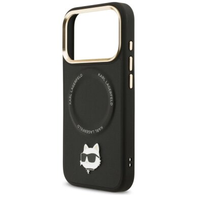 iPhone 17 Pro Karl Lagerfeld Big Strap Choupette Metal Logo MagSafe dėklas – juodas 5 iPhone 17 Pro Karl Lagerfeld Big Strap Choupette Metal Logo MagSafe dėklas – juodas 5