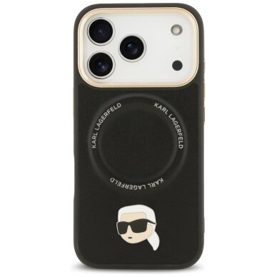 iPhone 17 Pro Karl Lagerfeld Big Strap Karl Metal Logo MagSafe dėklas – juodas 2