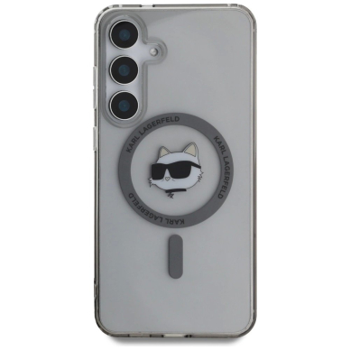 Karl Lagerfeld Button Choupette Head Printed Logo MagSafe Samsung Galaxy S25 Dėklas Juodas 2 Karl Lagerfeld Button Choupette Head Printed Logo MagSafe Samsung Galaxy S25 Dėklas Juodas 2