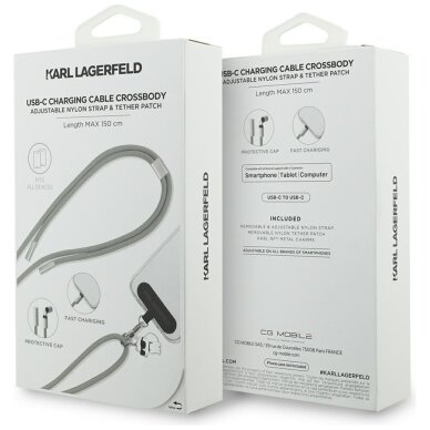 USB-C kabelis / pakabukas Karl Lagerfeld CBDY Choupette Charm – pilkas 3 USB-C kabelis / pakabukas Karl Lagerfeld CBDY Choupette Charm – pilkas 3