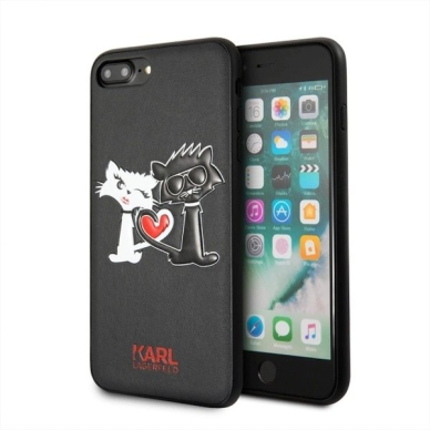 Karl Lagerfeld Choupette In Love Dėklas skirtas Samsung Galaxy S8 Plus - Juodas
