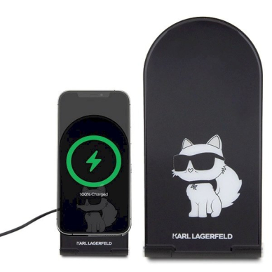 Karl Lagerfeld Choupette MagSafe induction Įkroviklis 15W, foldable 2in1 - Juodas 1 Karl Lagerfeld Choupette MagSafe induction Įkroviklis 15W, foldable 2in1 - Juodas 1