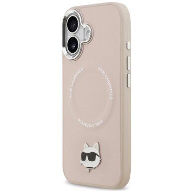 iPhone 17 Karl Lagerfeld Choupette Pin MagSafe dėklas – rožinis 1