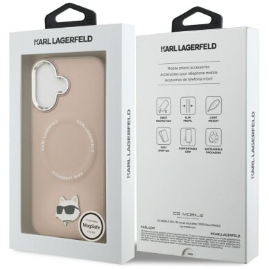 iPhone 17 Karl Lagerfeld Choupette Pin MagSafe dėklas – rožinis 7