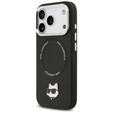 iPhone 17 Pro Karl Lagerfeld Choupette Pin MagSafe dėklas – juodas 1