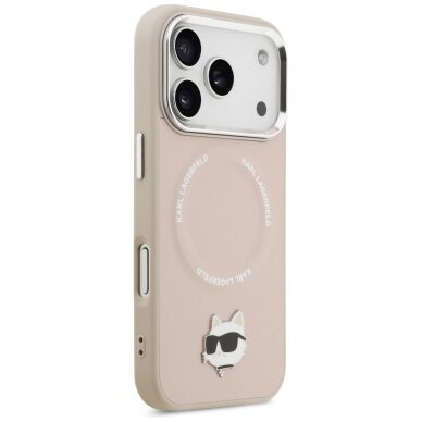 iPhone 17 Pro Karl Lagerfeld Choupette Pin MagSafe dėklas – rožinis 3