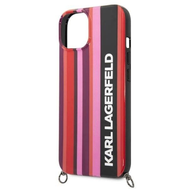 Karl Lagerfeld Color Stripes Strap Dėklas skirtas iPhone 14 Plus / 15 Plus 6.7&quot; - Rožinis 4