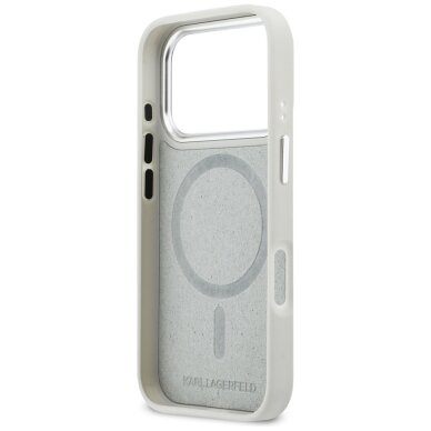 iPhone 17 Pro Karl Lagerfeld Croco KL Script Logo MagSafe dėklas – sidabrinis 6 iPhone 17 Pro Karl Lagerfeld Croco KL Script Logo MagSafe dėklas – sidabrinis 6