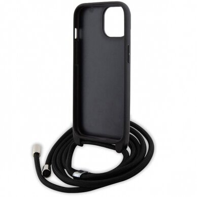 Karl Lagerfeld Crossbody Saffiano Monogram Metal Pin Karl & Choupette Case for iPhone 15 - Black 5 Karl Lagerfeld Crossbody Saffiano Monogram Metal Pin Karl & Choupette Case for iPhone 15 - Black 5