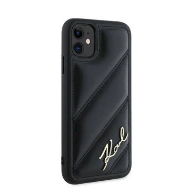 Dėklas Karl Lagerfeld Diagonal Quilted Script iPhone 11 / Xr - Juodas 3 Dėklas Karl Lagerfeld Diagonal Quilted Script iPhone 11 / Xr - Juodas 3
