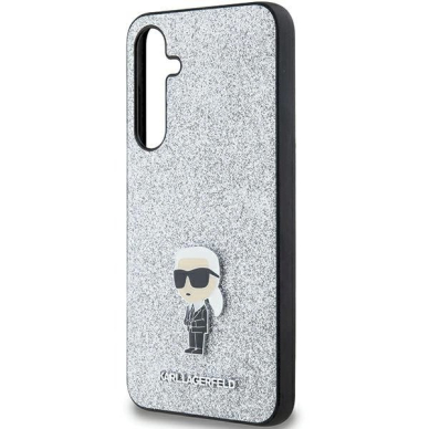 Karl Lagerfeld Fixed Glitter Ikonik Logo Metal Pin dėklas Samsung Galaxy A35 - silver 5 Karl Lagerfeld Fixed Glitter Ikonik Logo Metal Pin dėklas Samsung Galaxy A35 - silver 5