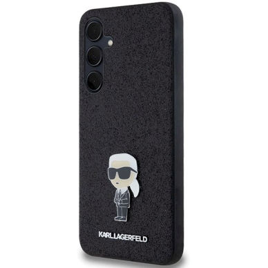 Samsung Galaxy A55 Karl Lagerfeld Fixed Glitter Ikonik Logo Metal Pin dėklas – juodas 1