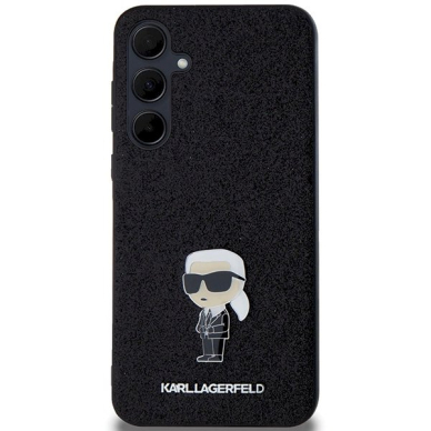 Samsung Galaxy A55 Karl Lagerfeld Fixed Glitter Ikonik Logo Metal Pin dėklas – juodas 2