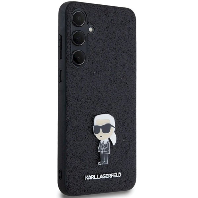 Samsung Galaxy A55 Karl Lagerfeld Fixed Glitter Ikonik Logo Metal Pin dėklas – juodas 3