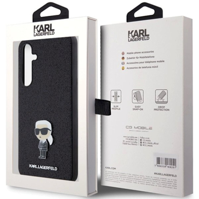 Samsung Galaxy A55 Karl Lagerfeld Fixed Glitter Ikonik Logo Metal Pin dėklas – juodas 7