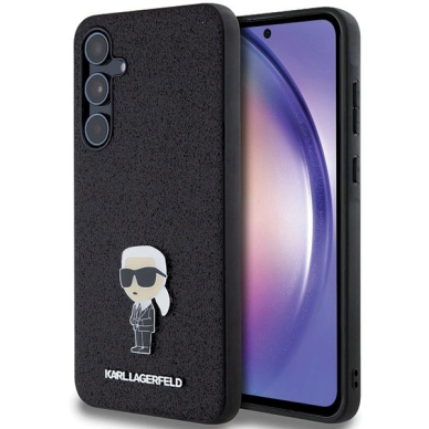 Samsung Galaxy A55 Karl Lagerfeld Fixed Glitter Ikonik Logo Metal Pin dėklas – juodas Samsung Galaxy A55 Karl Lagerfeld Fixed Glitter Ikonik Logo Metal Pin dėklas – juodas