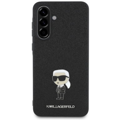 Karl Lagerfeld Fixed Glitter Ikonik Logo Metal Pin Dėklas skirtas Samsung Galaxy A56 - Juodas 1