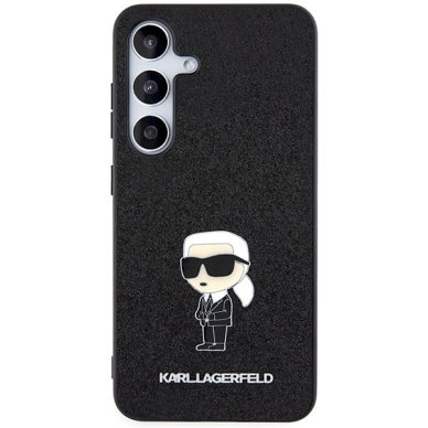 Karl Lagerfeld Fixed Glitter Ikonik Logo Metal Pin Dėklas skirtas Samsung Galaxy S24 - Juodas 2