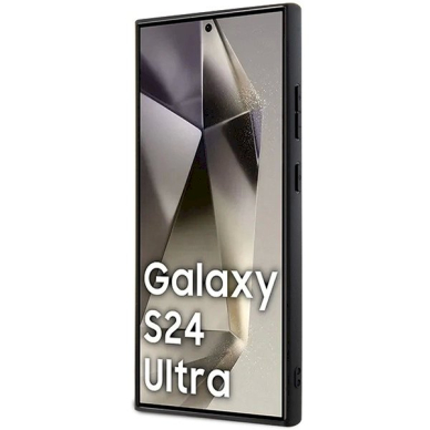 Karl Lagerfeld Fixed Glitter Ikonik Logo Metal Pin Dėklas skirtas Samsung Galaxy S24 Ultra - Juodas 4