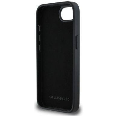 Karl Lagerfeld Fixed Glitter Karl&Choupette Heads Metal Pin iPhone 16e Dėklas - Juodas 6