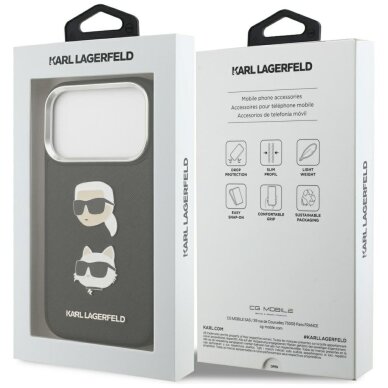 iPhone 17 Pro Karl Lagerfeld FW Grained Karl & Choupette Heads Pins & Logo dėklas – juodas 7 iPhone 17 Pro Karl Lagerfeld FW Grained Karl & Choupette Heads Pins & Logo dėklas – juodas 7