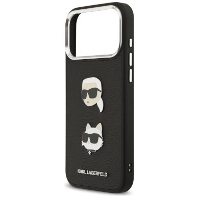 iPhone 17 Pro Max Karl Lagerfeld FW Grained Karl & Choupette Heads Pins & Logo dėklas – juodas 5 iPhone 17 Pro Max Karl Lagerfeld FW Grained Karl & Choupette Heads Pins & Logo dėklas – juodas 5